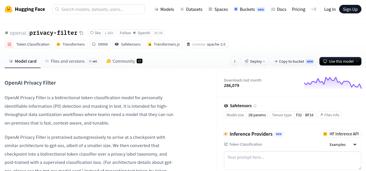 Как запустить OpenAI Privacy Filter локально
