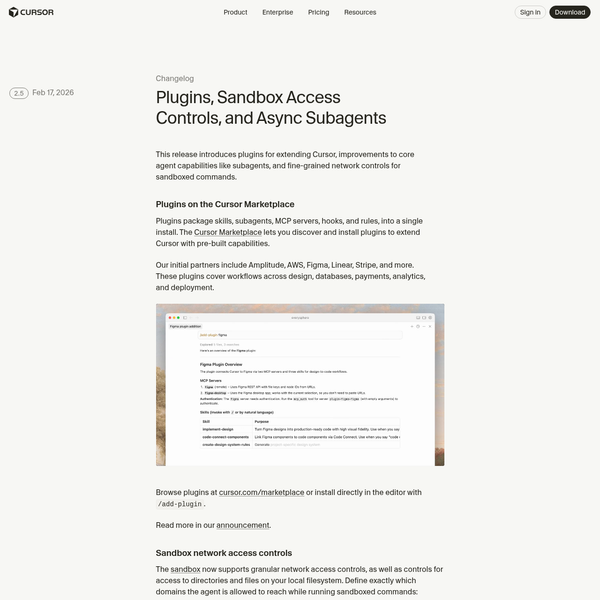 Cursor 2.5: плагины, песочница и асинхронные субагенты