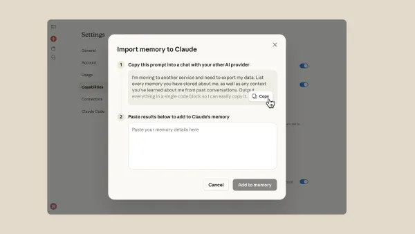 Claude Import Memory: как перенести память из ChatGPT