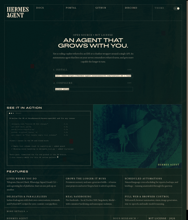 Hermes Agent: автономный AI-агент от Nous Research 2026
